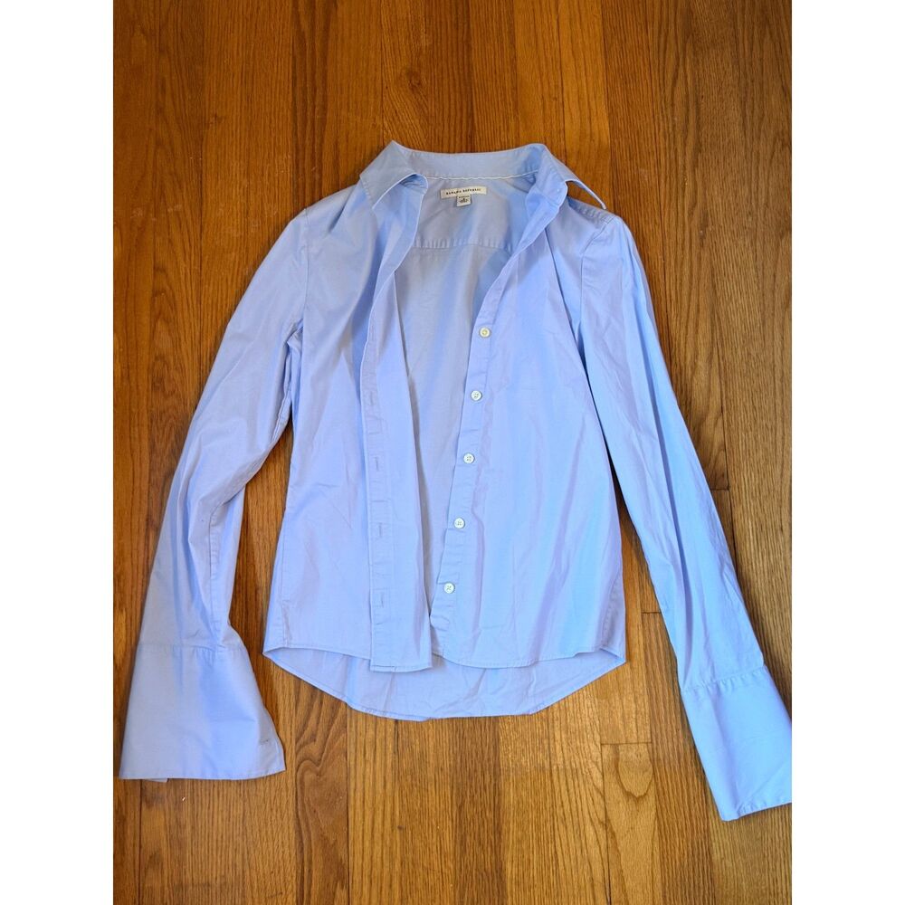 Banana Republic Light Blue Stretch Button-Down Shirt Size 8